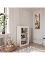 Estante de madeira com 1,19 m no acabamento branco lavado / Coleção biblioteca